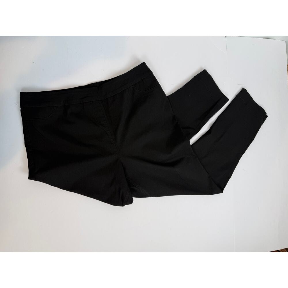 Soft Surroundings Soft Essential Black Ponte Slim Leg Pants Pull On Size L